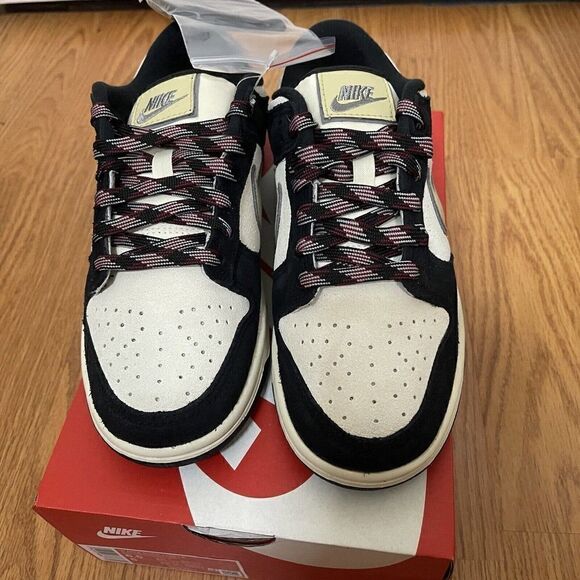 NEW! Nike Dunk Low LX Black Suede Team Gold Wmns size 6.5 men size 5 DV3054-001 - Picture 9 of 10